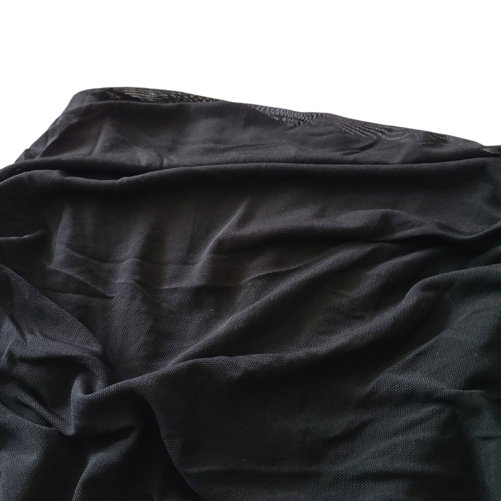 Black Ruched Skirt with Zipper - Picture 6 of 8